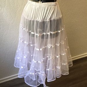 White tea length petticoat / crinoline